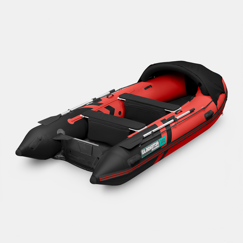Надувная лодка GLADIATOR E380PRO красно-черный