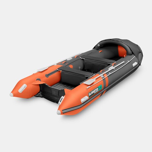 Надувная лодка GLADIATOR E450PRO оранжево-темносерый