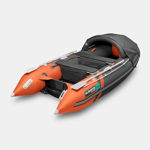 Надувная лодка GLADIATOR E330PRO оранжево-темносерый