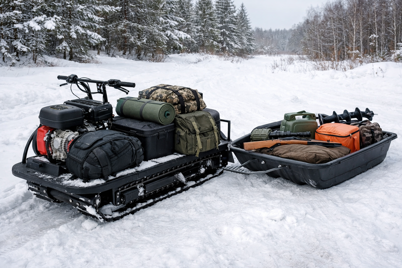 Как правильно распределять снаряжение на мотобуксировщике, чтобы не терять тягу и управляемость